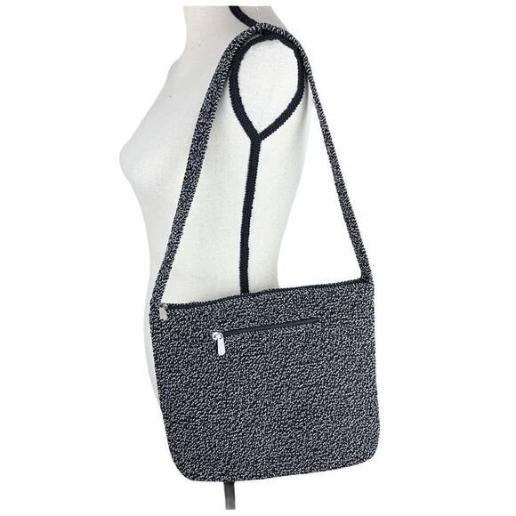 The Sak Black/White‎ Crochet Hobo Style Bag Medium - Picture 1 of 15